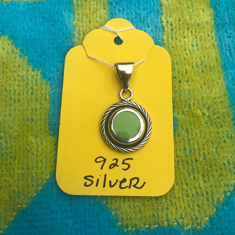925 Silver and Green Pendant